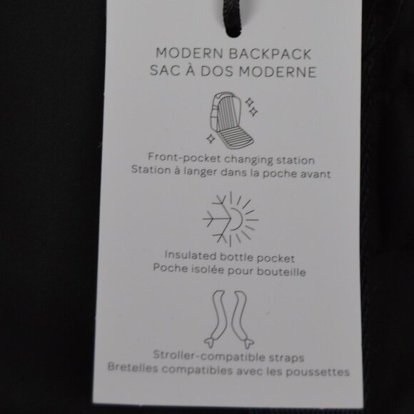 JJB By JUJUBE Large Modern Diaper Backpack Black NWT - Picture 13 of 16